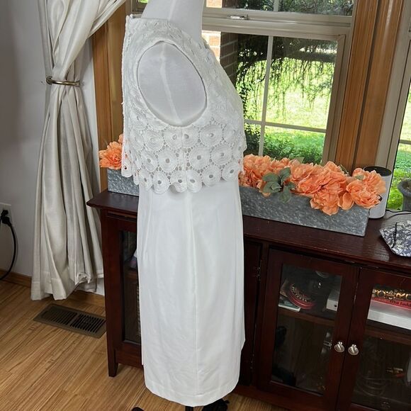 Calvin Klein Sleeveless Circle Lace Popover Sheath - Picture 6 of 13